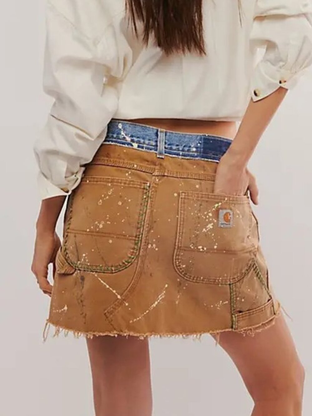 Tricia Fix Carhartt Mini Skirt - Brown - Size Medium